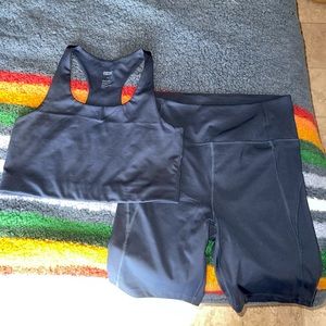 Navy Blue Girlfriend Collective Bike Short Set